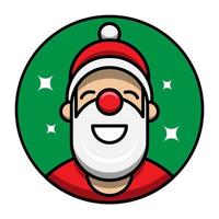 contento sorridente Santa Claus cerchio logo vettore