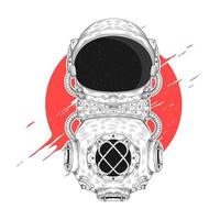 immersione casco e astronauta completo da uomo illustrazione vettore