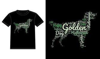 d'oro cane da riporto cane contento Halloween tipografia maglietta vettore