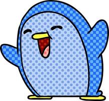 cartone animato kawaii di un simpatico pinguino vettore