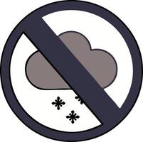 carino cartone animato neve nube avvertimento cartello vettore