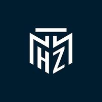 hz monogramma iniziale logo con astratto geometrico stile design vettore