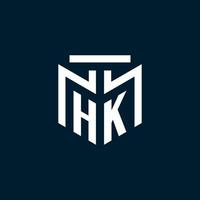 HK monogramma iniziale logo con astratto geometrico stile design vettore