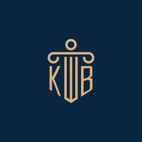 kb iniziale per legge azienda logo, avvocato logo con pilastro vettore