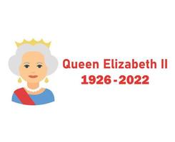Regina Elisabetta 1926 2022 viso ritratto rosso Britannico unito regno nazionale Europa nazione vettore illustrazione astratto design