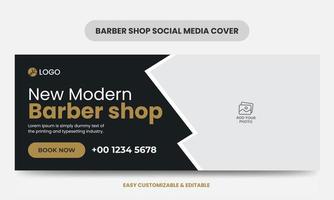 moderno barbiere negozio sociale media copertina foto modello bellezza salone ragnatela bandiera modello vettore