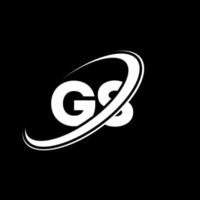 gs g S lettera logo design. iniziale lettera gs connesso cerchio maiuscolo monogramma logo rosso e blu. gs logo, g S design. g, g S vettore