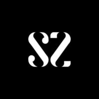sz S z lettera logo design. iniziale lettera sz maiuscolo monogramma logo bianca colore. sz logo, S z design. tg, S z vettore