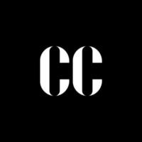 cc c c lettera logo design. iniziale lettera cc maiuscolo monogramma logo bianca colore. cc logo, c c design. cc, c c vettore