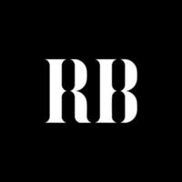 rb r B lettera logo design. iniziale lettera rb maiuscolo monogramma logo bianca colore. rb logo, r B design. rb, r B vettore