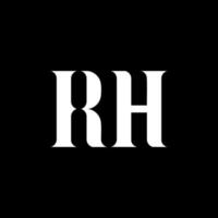 rh r h lettera logo design. iniziale lettera rh maiuscolo monogramma logo bianca colore. rh logo, r h design. rh, r h vettore