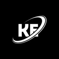 ke K e lettera logo design. iniziale lettera ke connesso cerchio maiuscolo monogramma logo rosso e blu. ke logo, K e design. ke, K e vettore