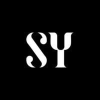 si S y lettera logo design. iniziale lettera si maiuscolo monogramma logo bianca colore. si logo, S y design. si, S y vettore