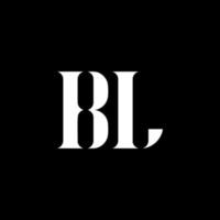bl B l lettera logo design. iniziale lettera bl maiuscolo monogramma logo bianca colore. bl logo, B l design. bl, B l vettore