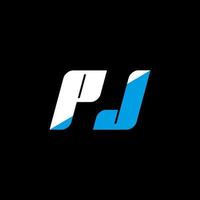 pj lettera logo design. iniziale lettere pj logo icona. astratto lettera pj minimo logo design modello. pj lettera design vettore con nero colori. pj logo.