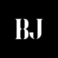 bj B j lettera logo design. iniziale lettera bj maiuscolo monogramma logo bianca colore. bj logo, B j design. bj, B j vettore