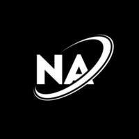 n / A n un' lettera logo design. iniziale lettera n / A connesso cerchio maiuscolo monogramma logo rosso e blu. n / A logo, n un' design. n / a, n un' vettore