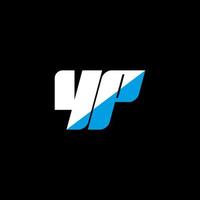 yq lettera logo design su nero sfondo. yq creativo iniziali lettera logo concetto. yq icona design. yq bianca e blu lettera icona design su nero sfondo. y q vettore