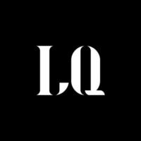 lq l q lettera logo design. iniziale lettera lq maiuscolo monogramma logo bianca colore. lq logo, l q design. lq, l q vettore