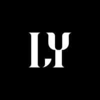 LY l y lettera logo design. iniziale lettera LY maiuscolo monogramma logo bianca colore. LY logo, l y design. ly, l y vettore