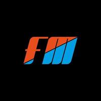 fm lettera logo design. iniziale lettere fm logo icona. astratto lettera fm minimo logo design modello. fm lettera design vettore con nero colori. fm logo.