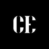 ce c e lettera logo design. iniziale lettera ce maiuscolo monogramma logo bianca colore. ce logo, c e design. ce, c e vettore