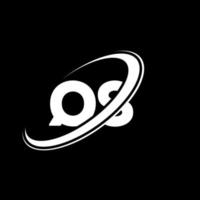 qs q S lettera logo design. iniziale lettera qs connesso cerchio maiuscolo monogramma logo rosso e blu. qs logo, q S design. qs, q S vettore