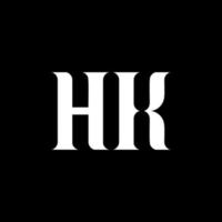 HK h K lettera logo design. iniziale lettera HK maiuscolo monogramma logo bianca colore. HK logo, h K design. HK, h K vettore