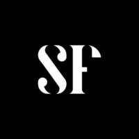 sf S f lettera logo design. iniziale lettera sf maiuscolo monogramma logo bianca colore. sf logo, S f design. sf, S f vettore