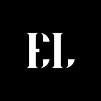 EL e l lettera logo design. iniziale lettera EL maiuscolo monogramma logo bianca colore. EL logo, e l design. el, e l vettore