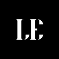 Le l e lettera logo design. iniziale lettera Le maiuscolo monogramma logo bianca colore. Le logo, l e design. le, l e vettore