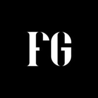 fg f g lettera logo design. iniziale lettera fg maiuscolo monogramma logo bianca colore. fg logo, f g design. fg, f g vettore