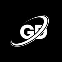 gd g d lettera logo design. iniziale lettera gd connesso cerchio maiuscolo monogramma logo rosso e blu. gd logo, g d design. gd, g d vettore
