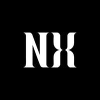 nx n X lettera logo design. iniziale lettera nx maiuscolo monogramma logo bianca colore. nx logo, n X design. nx, n X vettore