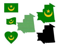 mauritania carta geografica e vario tipi di personaggi su un' bianca sfondo vettore