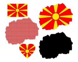 carta geografica di macedonia e il diverso tipi di personaggi su un' bianca sfondo vettore