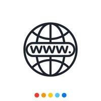 Internet del browser icona, vettore e illustrazione.