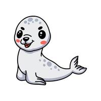 carino bianca poco foca cartone animato vettore