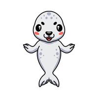 carino poco foca cartone animato raccolta mano vettore