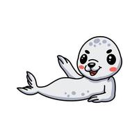 carino bianca poco foca cartone animato vettore