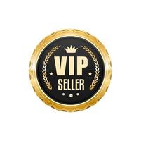 vip venditore d'oro distintivo o premio lucido etichetta vettore