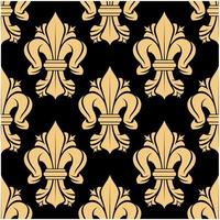 beige e nero fleur-de-lis floreale modello vettore