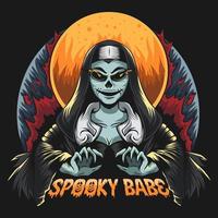 spaventoso bambino Halloween, Halloween maglietta disegno, spaventoso Halloween illustrazione sfondo vettore