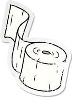 adesivo in difficoltà cartone animato doodle di un rotolo di carta igienica vettore