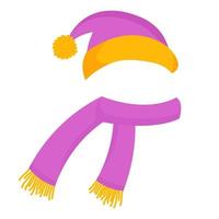 inverno caldo rosa cappello e a maglia sciarpa. .vettore illustrazione. vettore