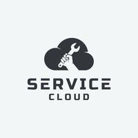 creativo combinazione nube servizio logo design vettore