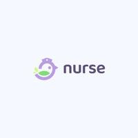 nuovo innovazione logo per infermieri, con carino uccello concetto e infermiera cappello, vettore