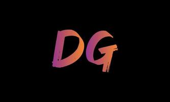 iniziale lettera dg logo. dg spazzola azione lettera logo design gratuito vettore modello.