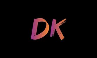 iniziale lettera dk logo. dk spazzola azione lettera logo design gratuito vettore modello.