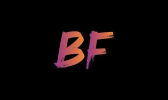 iniziale lettera bf logo. bf spazzola azione lettera logo design gratuito vettore modello.
